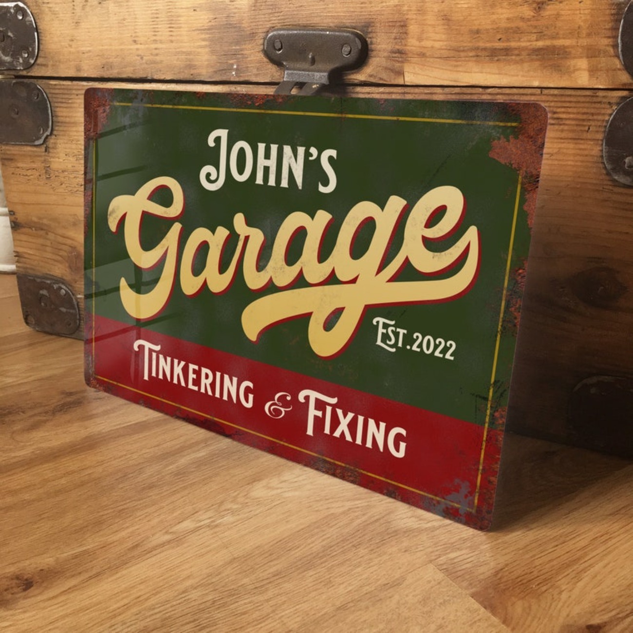 Vintage Collectible Plates - Op maat gepersonaliseerd garage metalen bord
